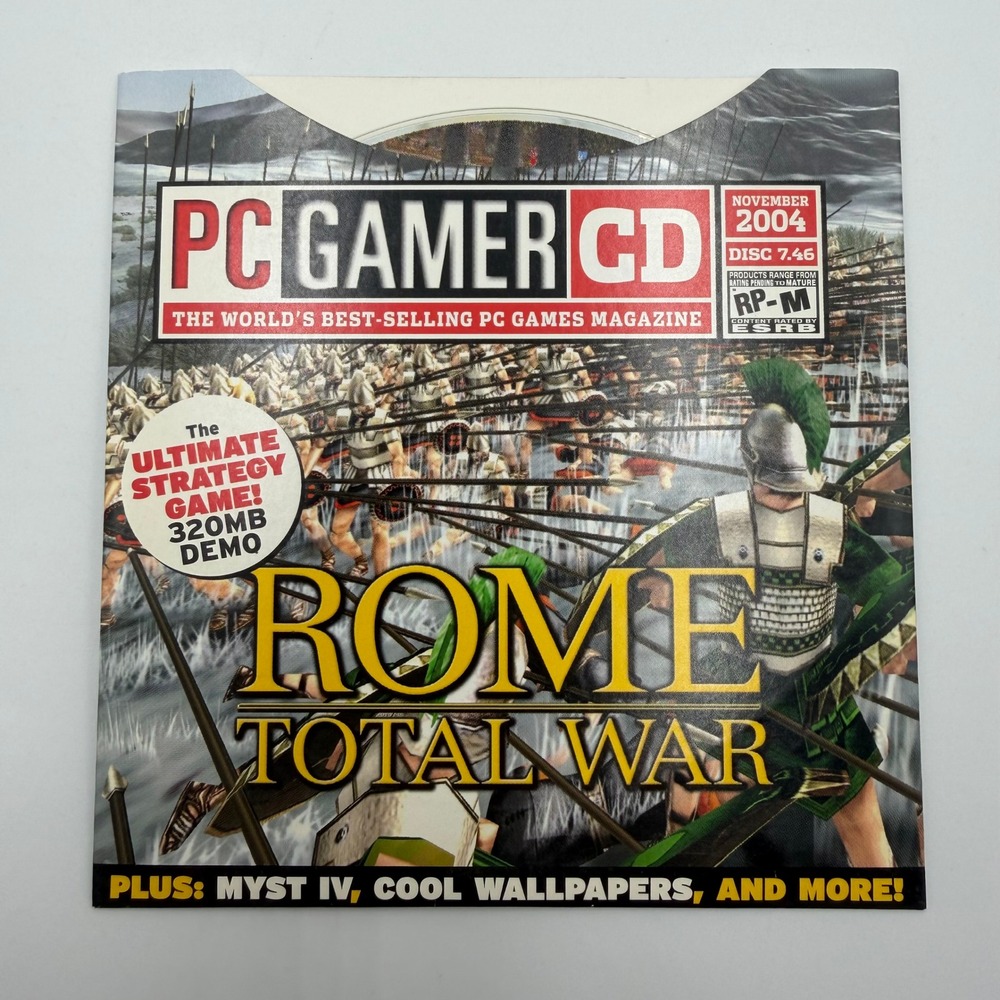 PC Gamer CD November 2004 Disc 7.46 Rome Total War Demo Myst IV Wallpapers